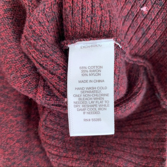 Express Dark Red Flecked Round Hem Oversized Sweater Xsmall Women’s - Picture 11 of 12